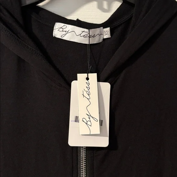 By Tess Maxi Hoodie Black Long Sleeve Zip Front Dress XS - Picture 6 of 16